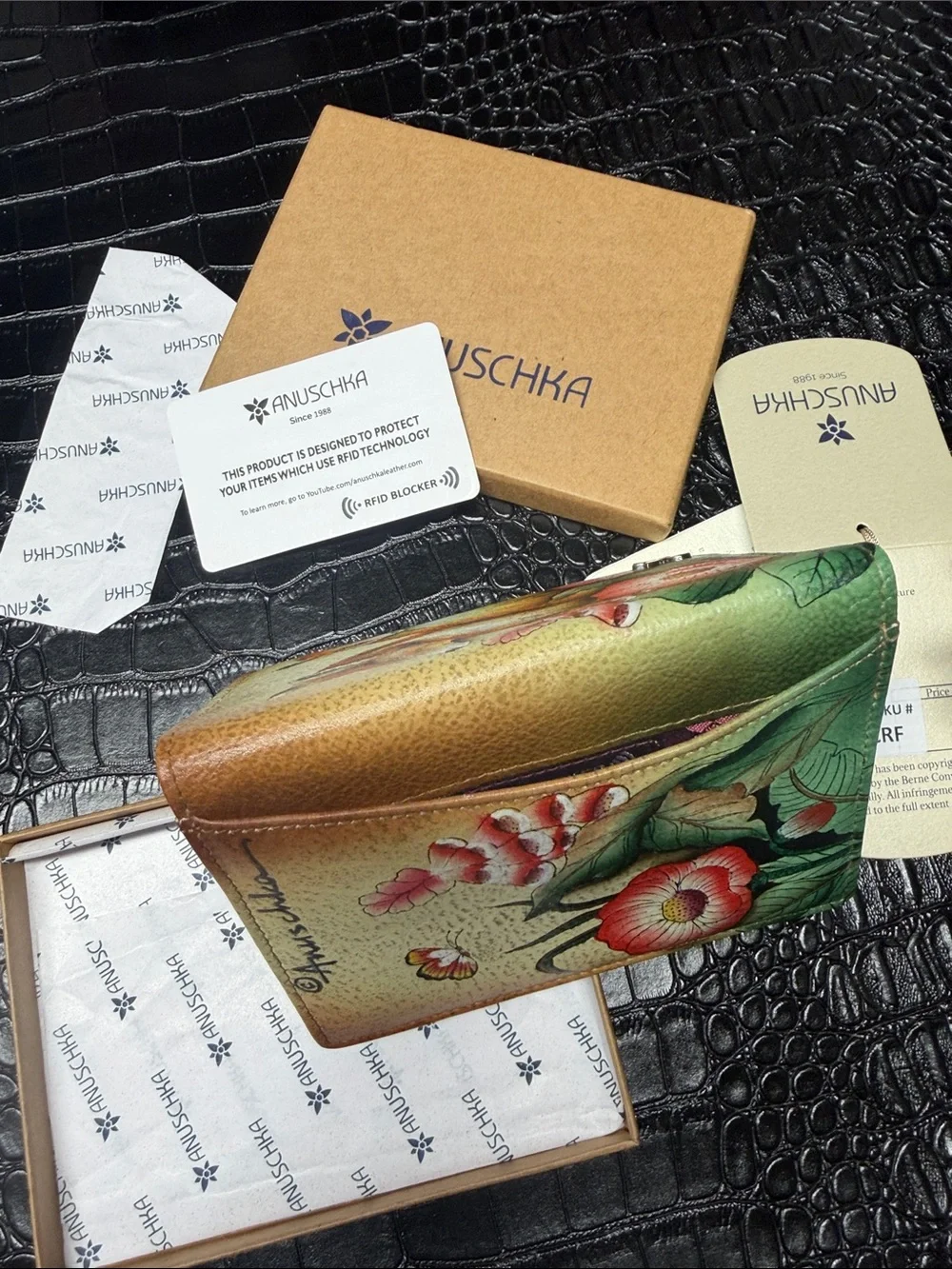 Anuschka Hand-Painted Passport Case RFID